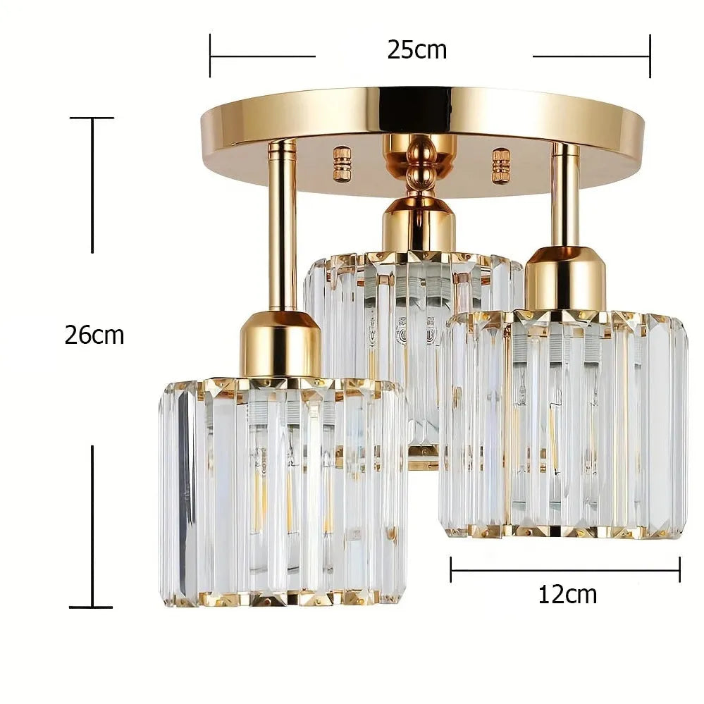 Lustre de Cristal Luxo Moderno 3 Luzes
