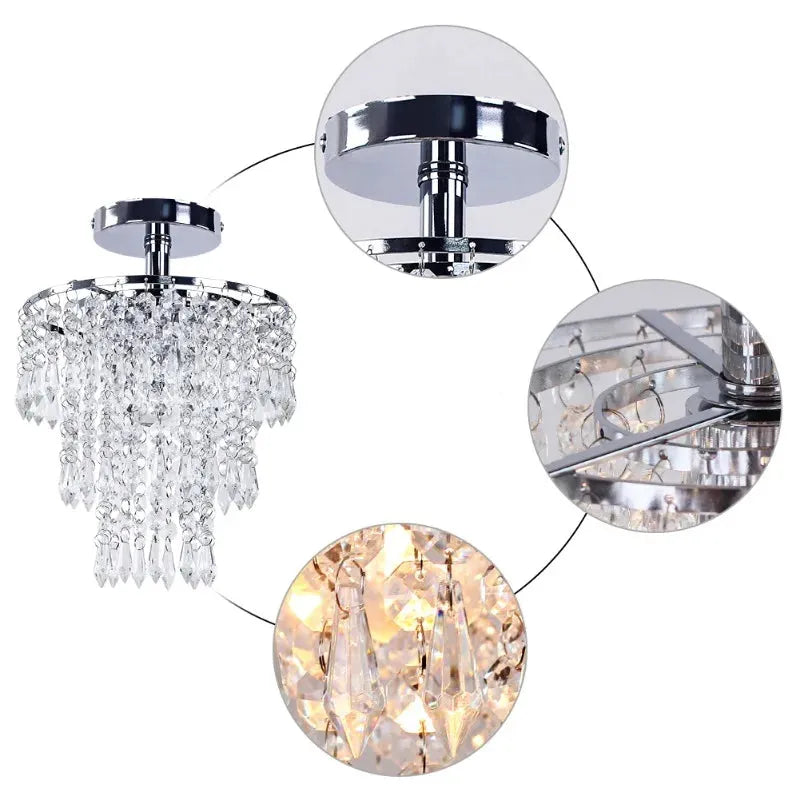 Lustre de Cristal Luxuoso com 3 Camadas