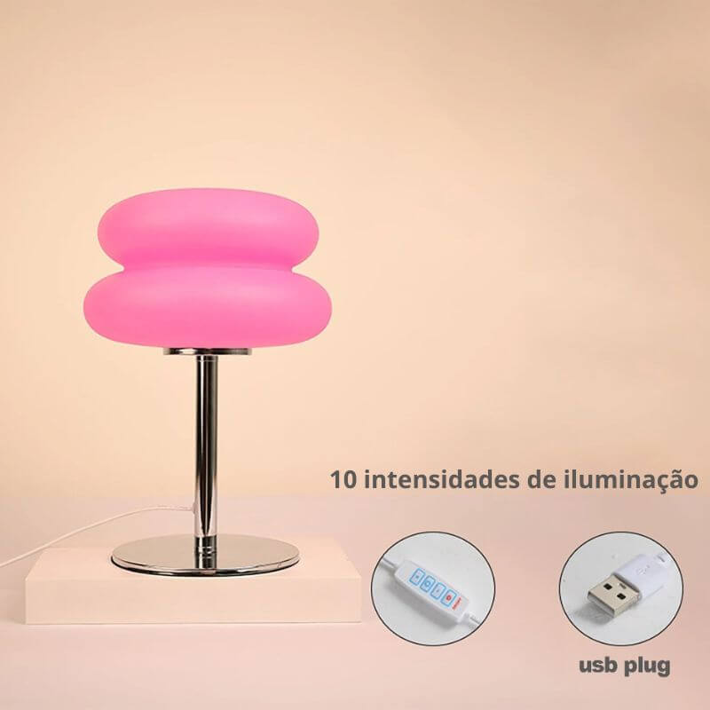 Abajur de Mesa Modelo Bauhaus Rosa