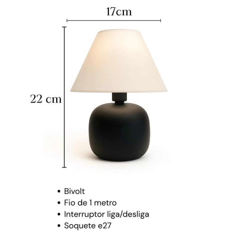 Abajur de Base Cerâmica Modelo Firenze