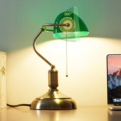 Abajur de Escritório Modelo Vintage Banker