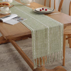 Caminho de Mesa Com Franjas Modelo Rustic