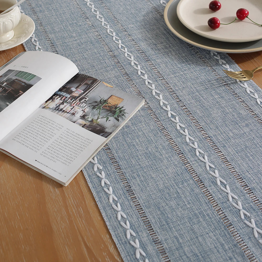 Caminho de Mesa Com Franjas Modelo Rustic