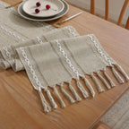 Caminho de Mesa Com Franjas Modelo Rustic