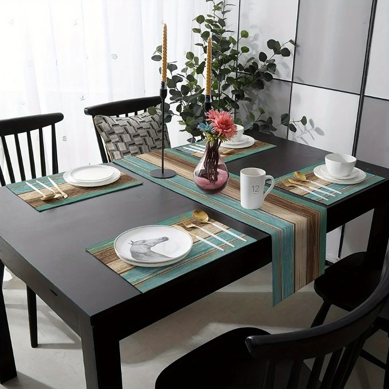 Caminho de Mesa e Jogo Americano Modelo Rustic Green