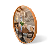 Espelho Redondo 60cm Com Acabamento em Couro