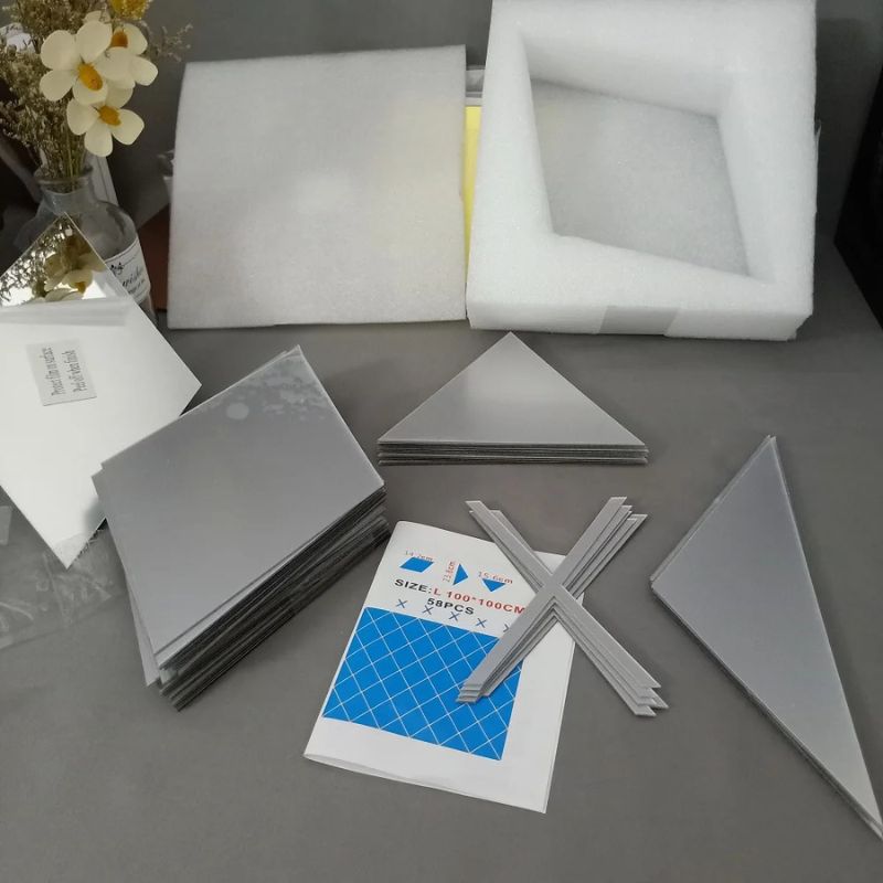 Espelho de Parede Adesivo 3D Triangulos Para Decoração