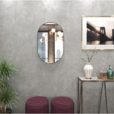 Espelho de Parede Oval 60x40 Com Acabamento em Couro