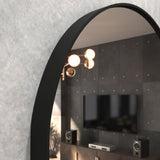 Espelho de Parede Oval 60x40 Com Acabamento em Couro