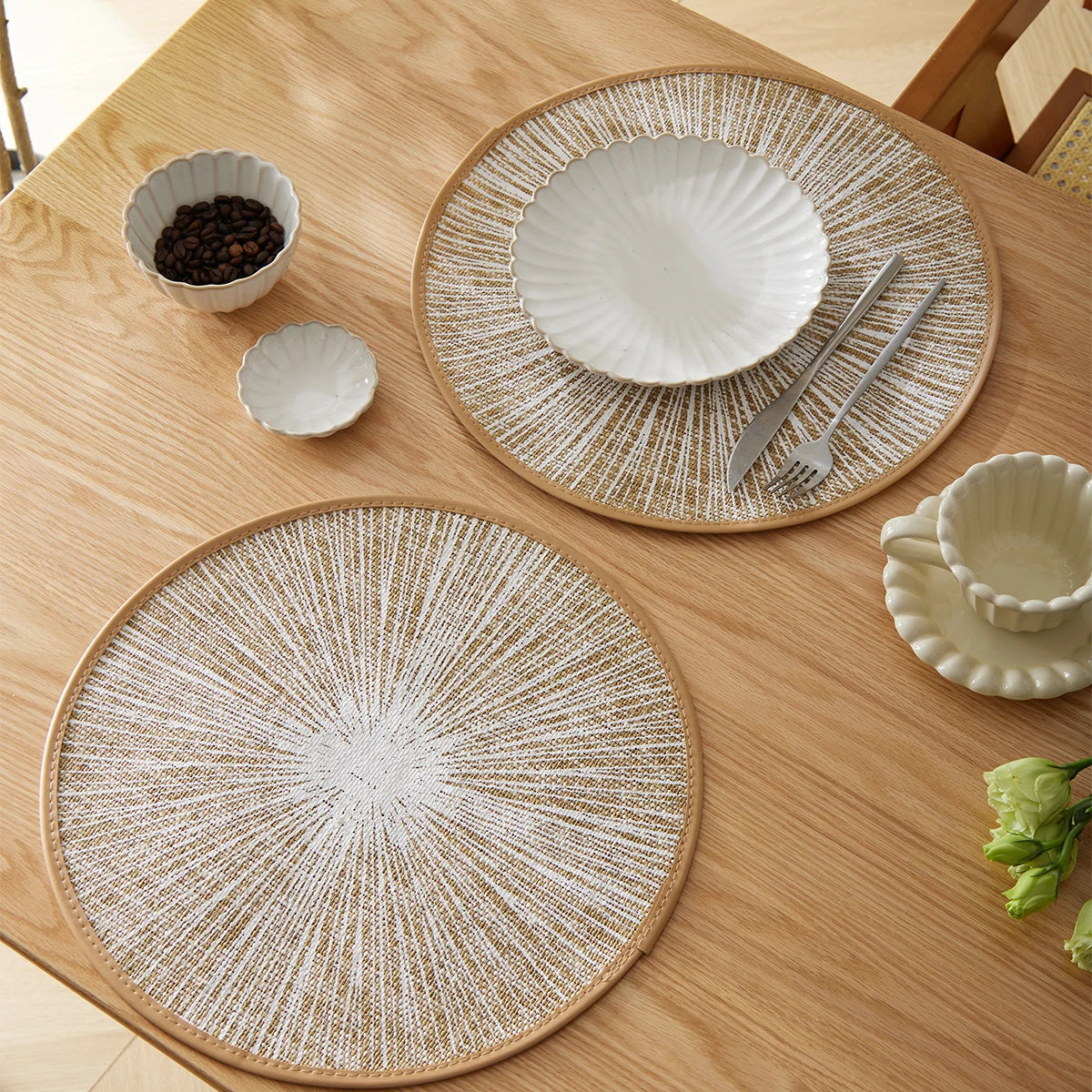 Jogo Americano Redondo Modelo Boho