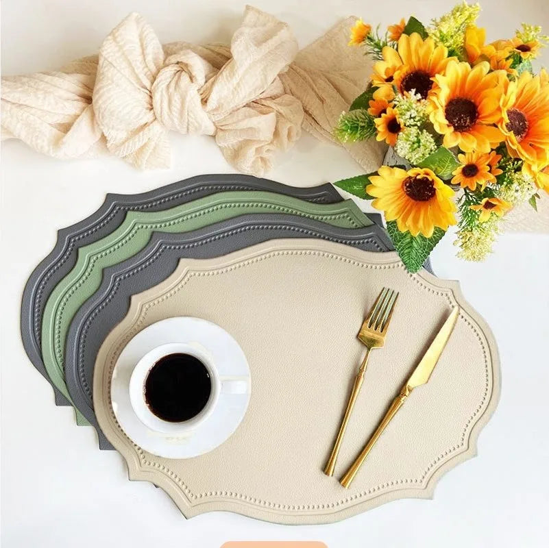 Jogo Americano de Couro Modelo Versalhes