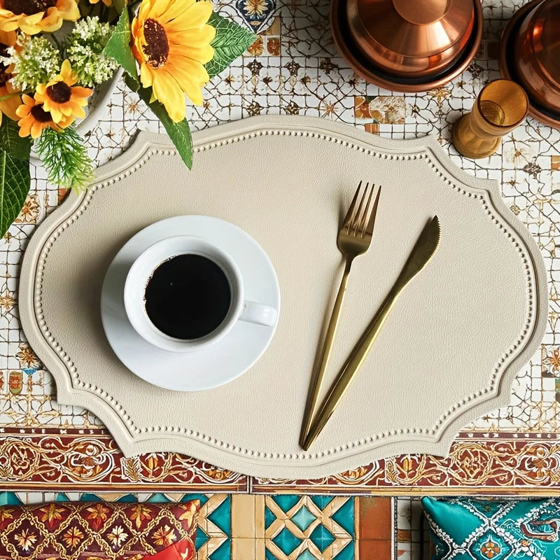 Jogo Americano de Couro Modelo Versalhes