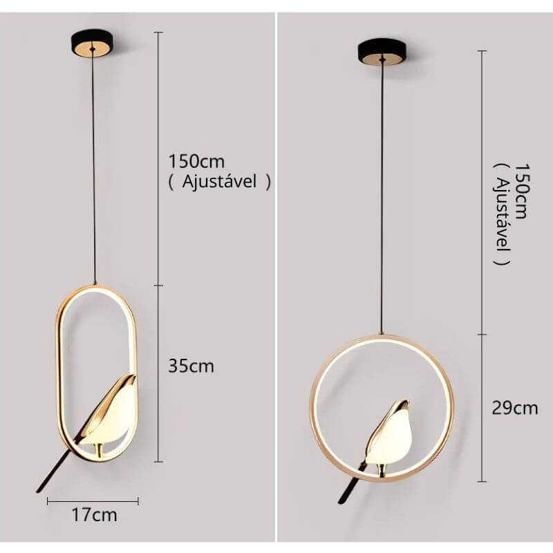 Luminária de Teto Pendente LED Modelo Bird