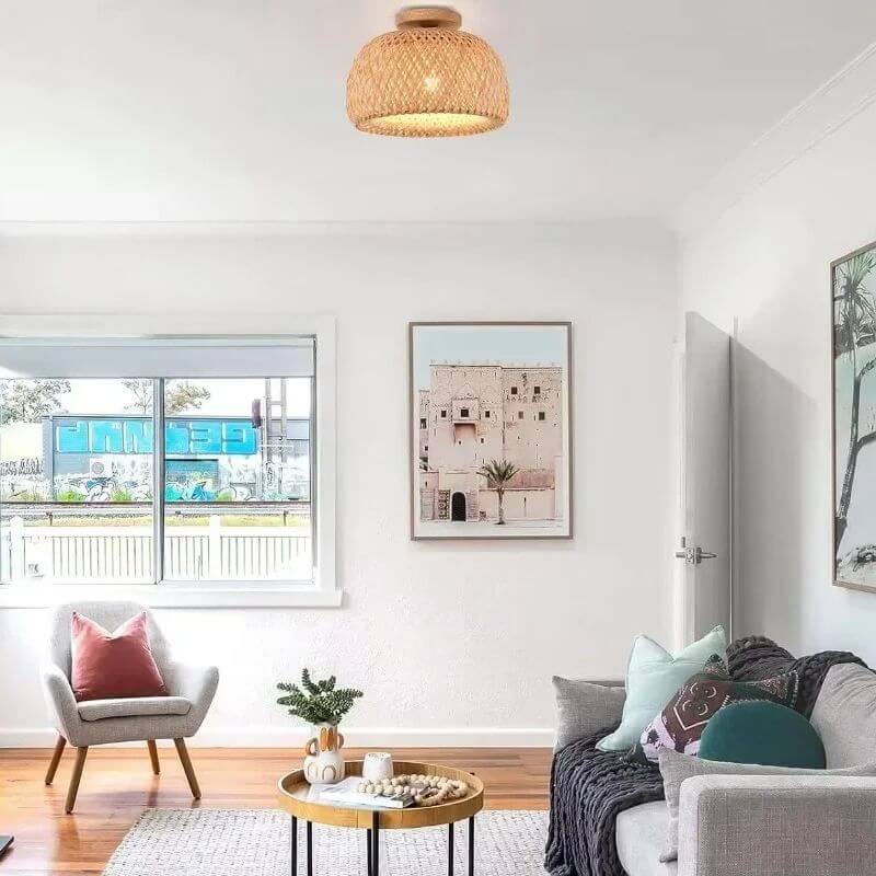 Lustre de Malha de Bambu Modelo Kendari