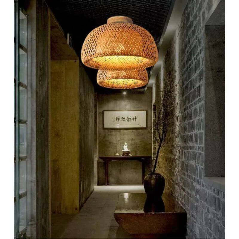 Lustre de Malha de Bambu Modelo Kendari