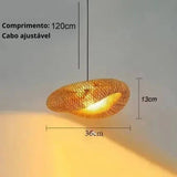 Lustre Pendente Malha de Bambu Modelo Bali