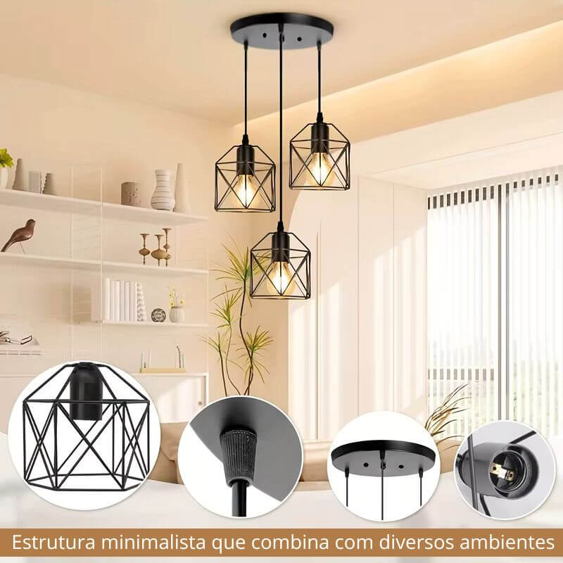 Lustre Pendente Minimalista Modelo Skadi