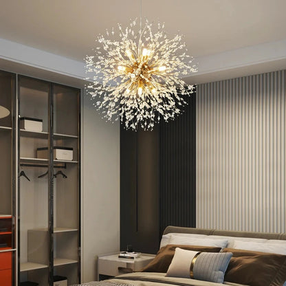 Lustre Dente-de-Leão Cristal LED Artístico