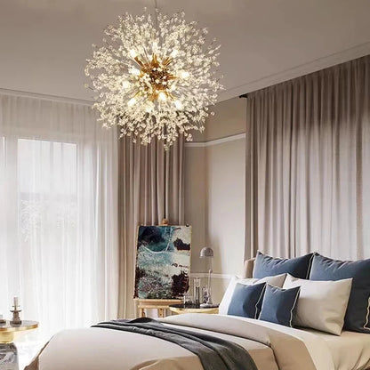 Lustre Dente-de-Leão Cristal LED Artístico