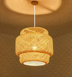 Lustre Pendente Malha de Bambu Artesanal Lombok