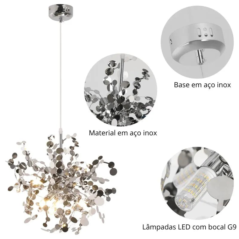 Lustre Pendente Moderno LED Fireworks
