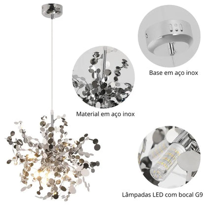 Lustre Pendente Moderno LED Fireworks
