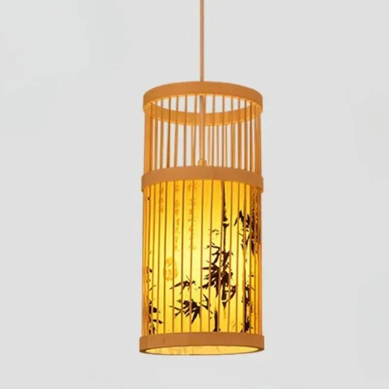 Lustre Pendente Zen de Bambu Artesanal