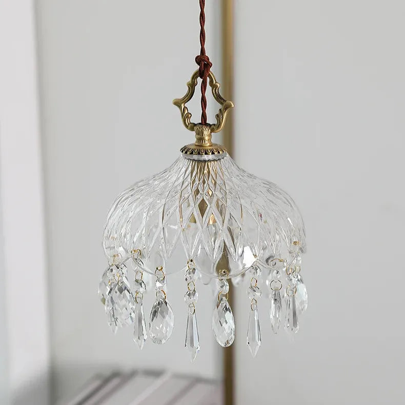 Lustre Pendente de Cristal Retro Francês Luxuoso