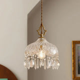 Lustre Pendente de Cristal Retro Francês Luxuoso
