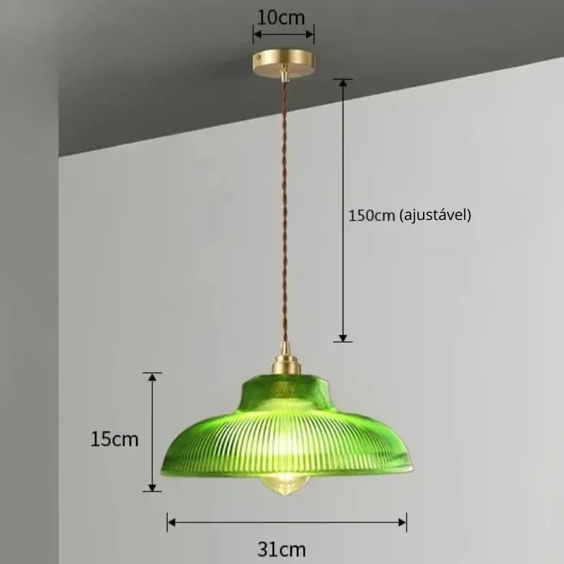 Lustre Pingente de Vidro Nordic Elegance