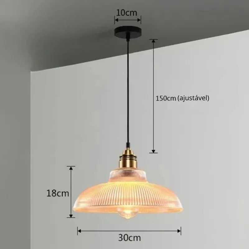 Lustre Pingente de Vidro Nordic Elegance