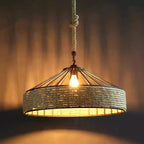 Lustre Retro Industrial de Corda de Cânhamo