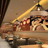 Lustre Retro Industrial de Corda de Cânhamo