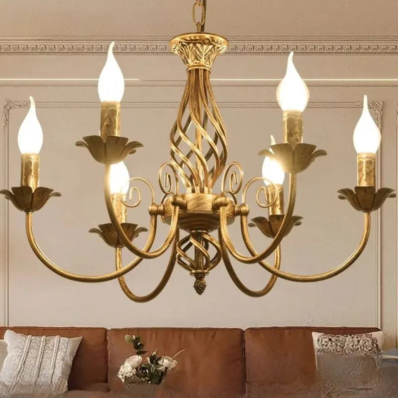 Lustre Rústico de Bronze com 6 Luzes