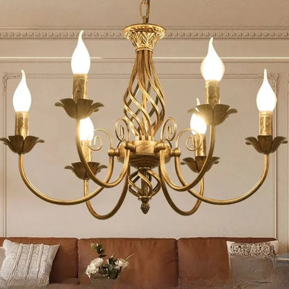 Lustre Rústico de Bronze com 6 Luzes