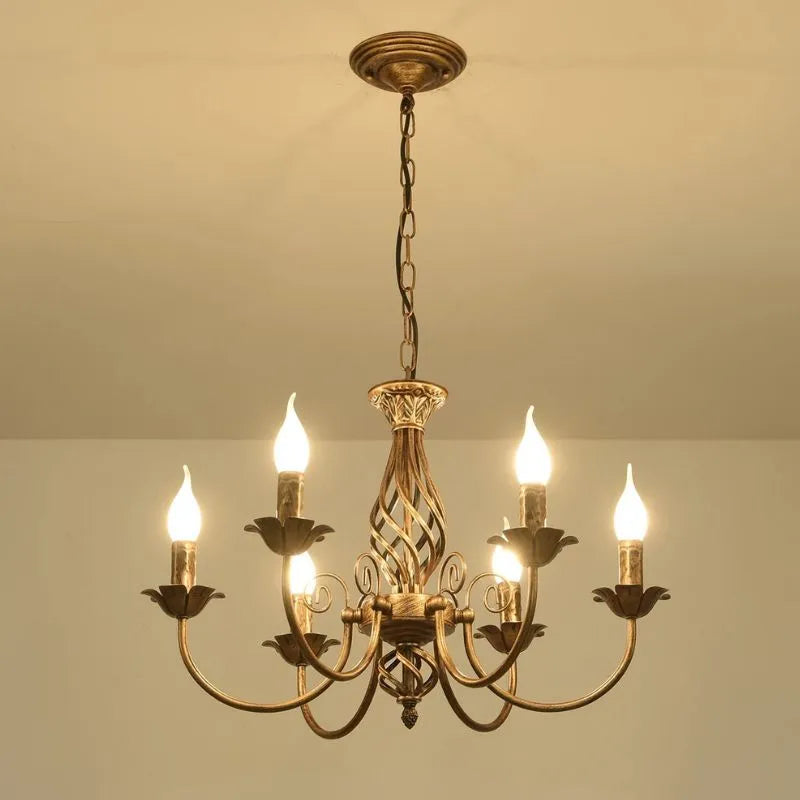 Lustre Rústico de Bronze com 6 Luzes