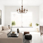 Lustre Rústico de Bronze com 6 Luzes