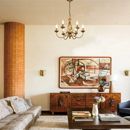 Lustre Rústico de Bronze com 6 Luzes