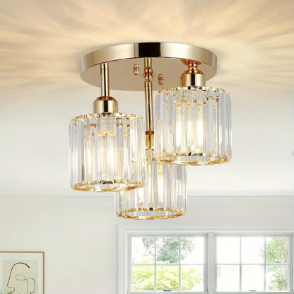 Lustre de Cristal Luxo Moderno 3 Luzes
