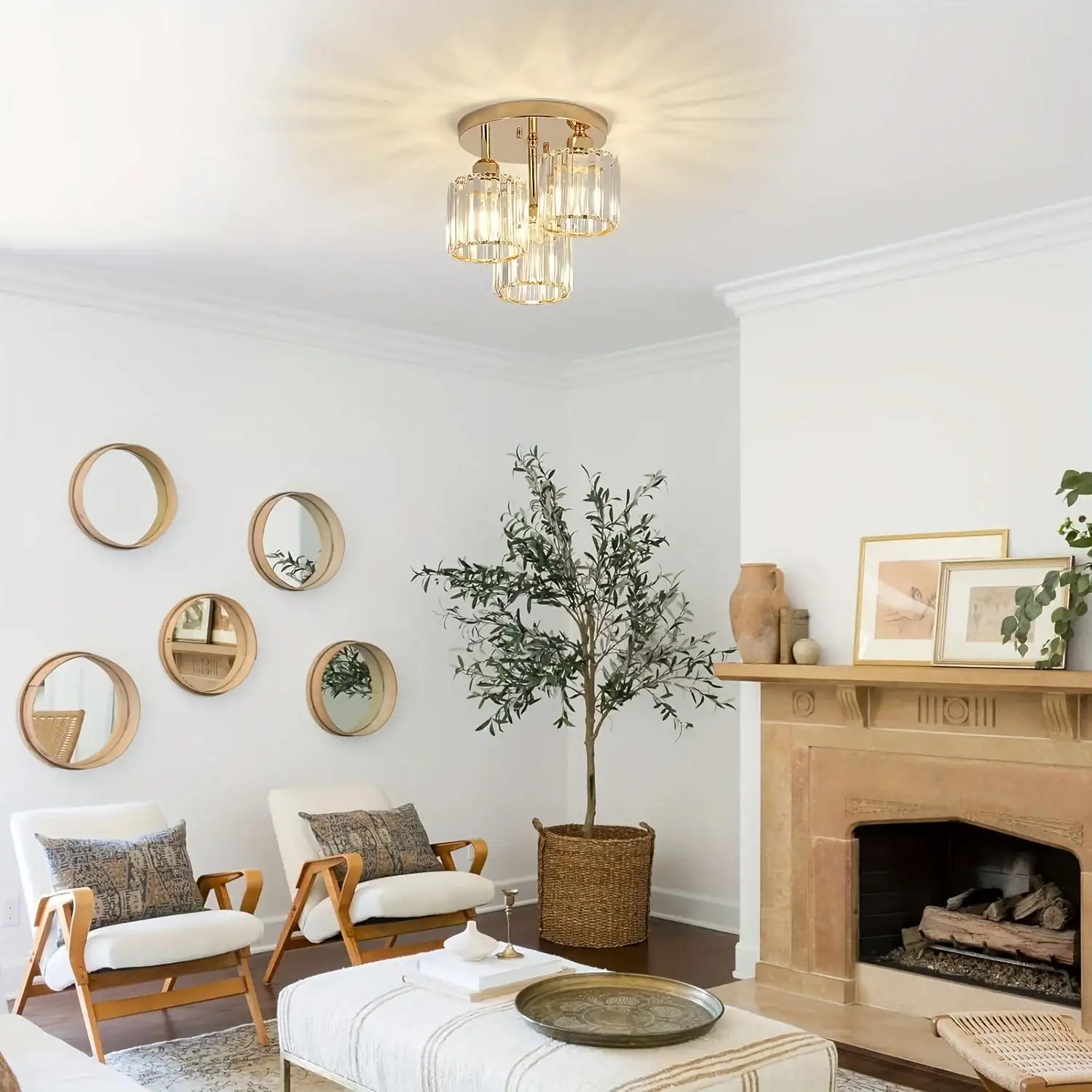 Lustre de Cristal Luxo Moderno 3 Luzes