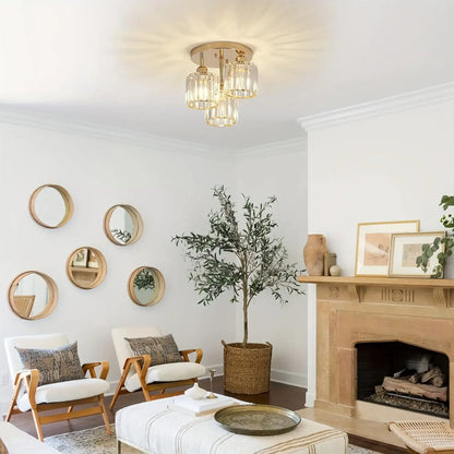 Lustre de Cristal Luxo Moderno 3 Luzes