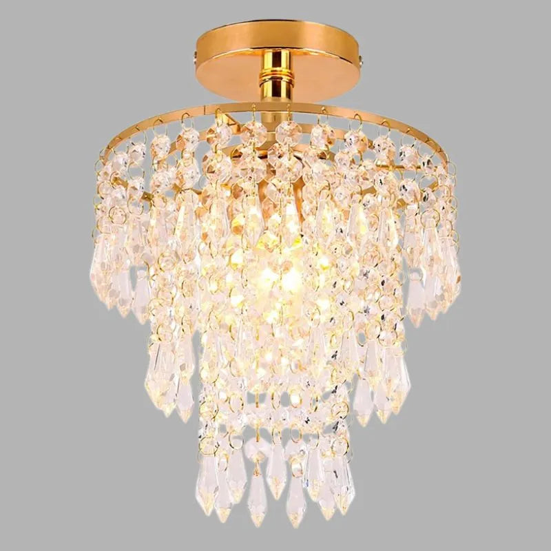 Lustre de Cristal Luxuoso com 3 Camadas