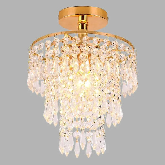 Lustre de Cristal Luxuoso com 3 Camadas