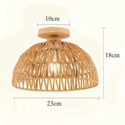 Lustre de Teto Artesanal Vime Semi-Circular