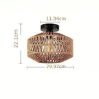 Lustre de Teto Artesanal em Bambu e Rattan