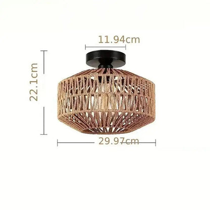Lustre de Teto Artesanal em Bambu e Rattan