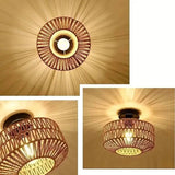 Lustre de Teto Artesanal em Bambu e Rattan