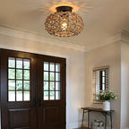 Lustre de Teto Rústico de Corda de Cânhamo