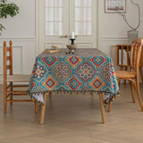 Toalha_de_Mesa_Azul_Boemia_com_Borlas_e_Estampados_Geometricos_2