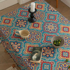 Toalha_de_Mesa_Azul_Boemia_com_Borlas_e_Estampados_Geometricos_5